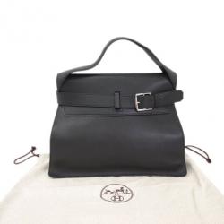Pre Owned Hermes Black Veau Evergrain Leather Etribelt Top Handle Bag