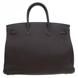 Hermes Choco Brown Togo Leather Gold Hardware Birkin 40 Bag