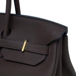Hermes Choco Brown Togo Leather Gold Hardware Birkin 40 Bag