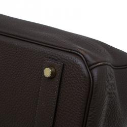 Hermes Choco Brown Togo Leather Gold Hardware Birkin 40 Bag