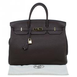 Hermes Choco Brown Togo Leather Gold Hardware Birkin 40 Bag