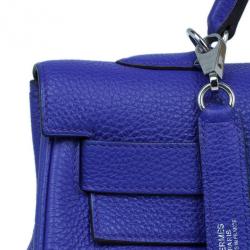 Pre Owned Hermes Bleu Royale Cuir Palladium Hardware Kelly 40
