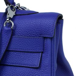 Pre Owned Hermes Bleu Royale Cuir Palladium Hardware Kelly 40