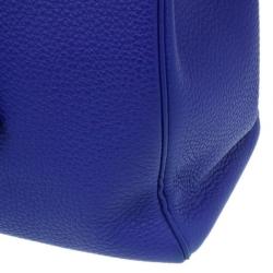 Pre Owned Hermes Bleu Royale Cuir Palladium Hardware Kelly 40