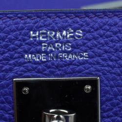 Pre Owned Hermes Bleu Royale Cuir Palladium Hardware Kelly 40