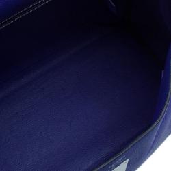 Pre Owned Hermes Bleu Royale Cuir Palladium Hardware Kelly 40
