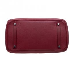 Hermes Burgundy Togo Calfskin Leather Palladium Hardware Birkin 35