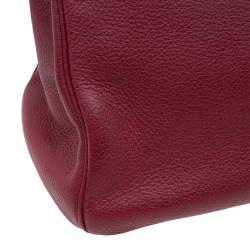 Hermes Burgundy Togo Calfskin Leather Palladium Hardware Birkin 35