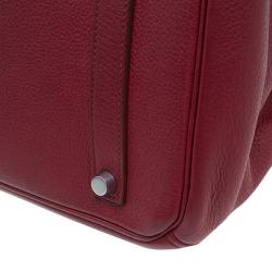 Hermes Burgundy Togo Calfskin Leather Palladium Hardware Birkin 35