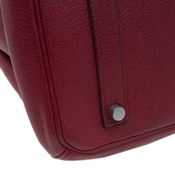 Hermes Burgundy Togo Calfskin Leather Palladium Hardware Birkin 35