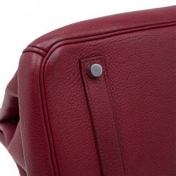 Hermes Burgundy Togo Calfskin Leather Palladium Hardware Birkin 35