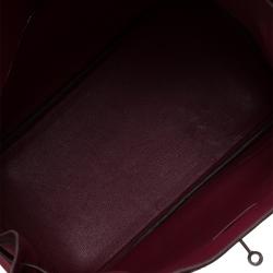 Hermes Burgundy Togo Calfskin Leather Palladium Hardware Birkin 35