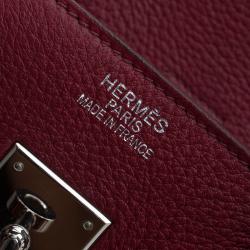 Hermes Burgundy Togo Calfskin Leather Palladium Hardware Birkin 35