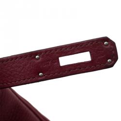 Hermes Burgundy Togo Calfskin Leather Palladium Hardware Birkin 35