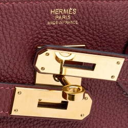 Hermès Rouge H Togo Leather Gold Finished Birkin 30 Bag