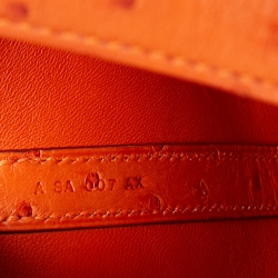 Pre Owned Hermès Tangerine Ostrich Picotin Lock 18 Bag