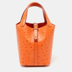 HERMÈS PITCOTIN LOCK 18 GRIS OSTRICH BAG – Caroline's Fashion Luxuries