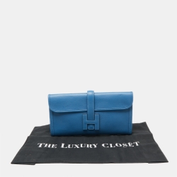 Pre Owned Hermès Bleu Agate Evercolor Leather Elan Jige 29 Clutch