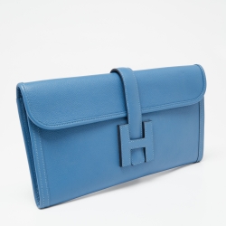 Pre Owned Hermès Bleu Agate Evercolor Leather Elan Jige 29 Clutch