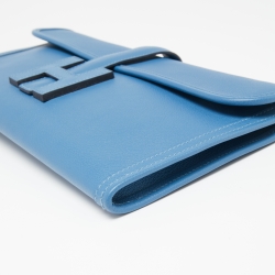 Pre Owned Hermès Bleu Agate Evercolor Leather Elan Jige 29 Clutch
