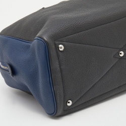 Pre Owned حقيبة هيرمس فيكتوريا II جلد توريليون كليمينس أزرق ياقوتي/رصاصي ومعدن مطلي بالاديوم