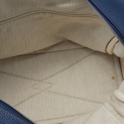 Pre Owned حقيبة هيرمس فيكتوريا II جلد توريليون كليمينس أزرق ياقوتي/رصاصي ومعدن مطلي بالاديوم