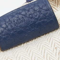 Pre Owned حقيبة هيرمس فيكتوريا II جلد توريليون كليمينس أزرق ياقوتي/رصاصي ومعدن مطلي بالاديوم