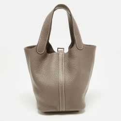 مملوكة مسبقًا حقيبة هيرمس بيكوتين لوك 18 فيو/برتقالي كليمينس 