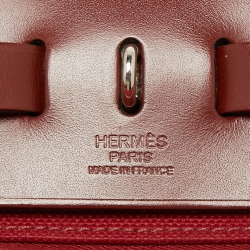 مملوكة مسبقًا Hermès Rouge Grenat/Rouge H Canvas and Leather Herbag Zip 31 Bag