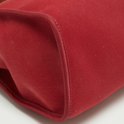 مملوكة مسبقًا Hermès Rouge Grenat/Rouge H Canvas and Leather Herbag Zip 31 Bag
