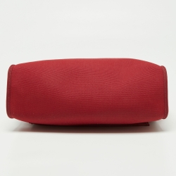 مملوكة مسبقًا Hermès Rouge Grenat/Rouge H Canvas and Leather Herbag Zip 31 Bag