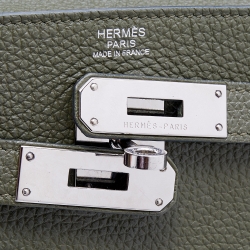 Pre Owned Hermes Vert Veronese Togo Leather Palladium Finish Retourne Kelly 32 Bag
