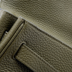 Pre Owned Hermes Vert Veronese Togo Leather Palladium Finish Retourne Kelly 32 Bag