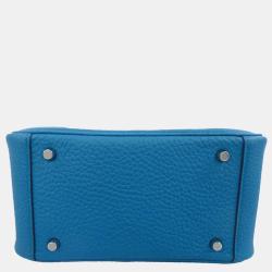 مملوكة مسبقًا Hermes Blue Taurillon Clemence Leather Mini Lindy 20 Shoulder Bag