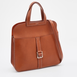 Pre Owned Hermes Fauve Barenia Leather Halzan 31 Bag