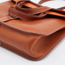 Pre Owned Hermes Fauve Barenia Leather Halzan 31 Bag