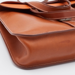 Pre Owned Hermes Fauve Barenia Leather Halzan 31 Bag