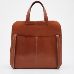 Pre Owned Hermes Fauve Barenia Leather Halzan 31 Bag