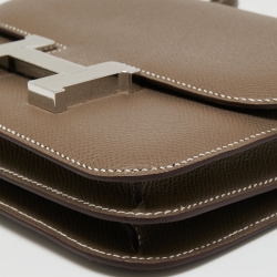 Pre Owned Hermes Etoupe Epsom Leather Palladium Finish Constance 18 Bag