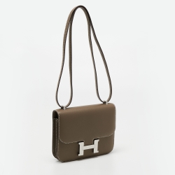 Pre Owned Hermes Etoupe Epsom Leather Palladium Finish Constance 18 Bag