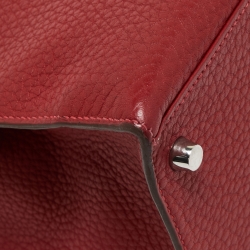 Hermes Rouge Garance Fjord Leather Palladium Finish Kelly Sellier 35 Bag