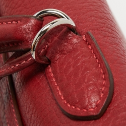 Hermes Rouge Garance Fjord Leather Palladium Finish Kelly Sellier 35 Bag