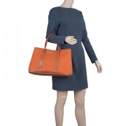 Hermes Garden Party Tote Toile and Leather 30 Orange 15759050