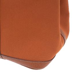 Pre Owned Hermes Orange Canvas/Leather Garden Party MM Tote Bag