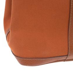 Pre Owned Hermes Orange Canvas/Leather Garden Party MM Tote Bag