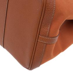 Pre Owned Hermes Orange Canvas/Leather Garden Party MM Tote Bag