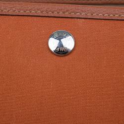 Pre Owned Hermes Orange Canvas/Leather Garden Party MM Tote Bag