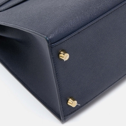Hermes Blue Nuit Epsom Leather Gold Finish Kelly Sellier 28 Bag