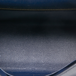 Hermes Blue Nuit Epsom Leather Gold Finish Kelly Sellier 28 Bag