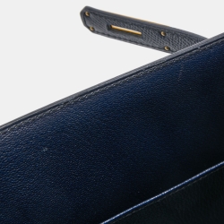 Hermes Blue Nuit Epsom Leather Gold Finish Kelly Sellier 28 Bag
